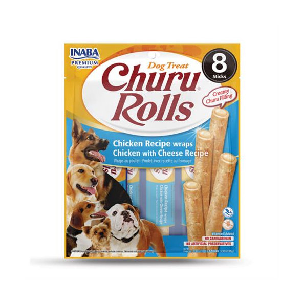 Inaba Churu Rolls dog Kura so syrom maškrta pre psy 8ks / 96g