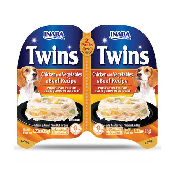 Inaba Twin Packs Dog Kapsička Kura so zeleninou a hovädzím mäsom 80 g