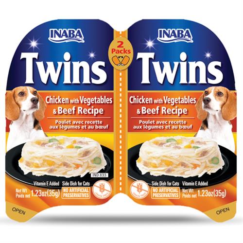 E-shop Inaba Twin Packs Dog kapsička Kura so zeleninou a hovädzím mäsom 80 g