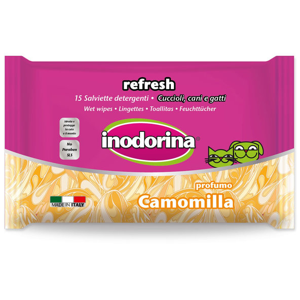 Inodorina Harmanček vlhčené obrúsky na oči a uši pre psy a mačky 15 ks