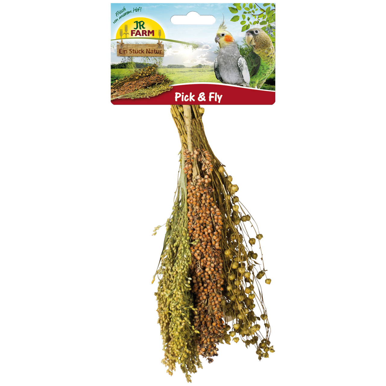 JR FARM Pick & Fly zmes semien v klasoch - cirok/proso/ľan 130g