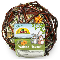 JR FARM loptička z vrbového prútia plnená senom pre hlodavce 80g/13cm