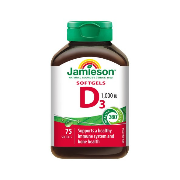 Jamieson Vitamín D3 1000 IU 75 tabliet