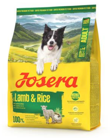 Josera Dog Adult with Lamb & Rice granule pre psy 3 kg