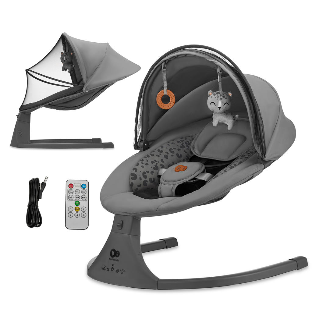 E-shop KINDERKRAFT lehátko Lumi 2v1 do 9 kg Premium Dark Grey