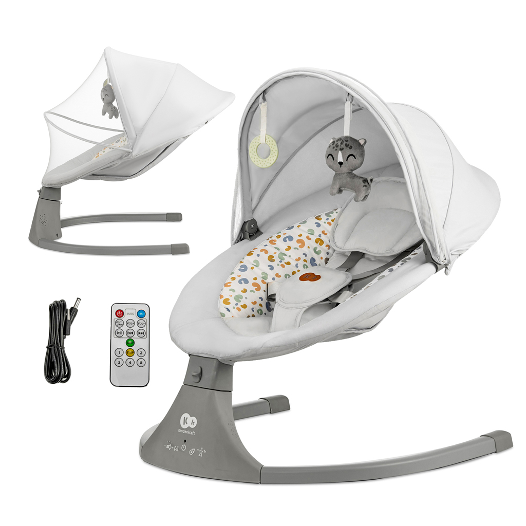 E-shop KINDERKRAFT lehátko Lumi 2v1 do 9 kg Premium Light Grey