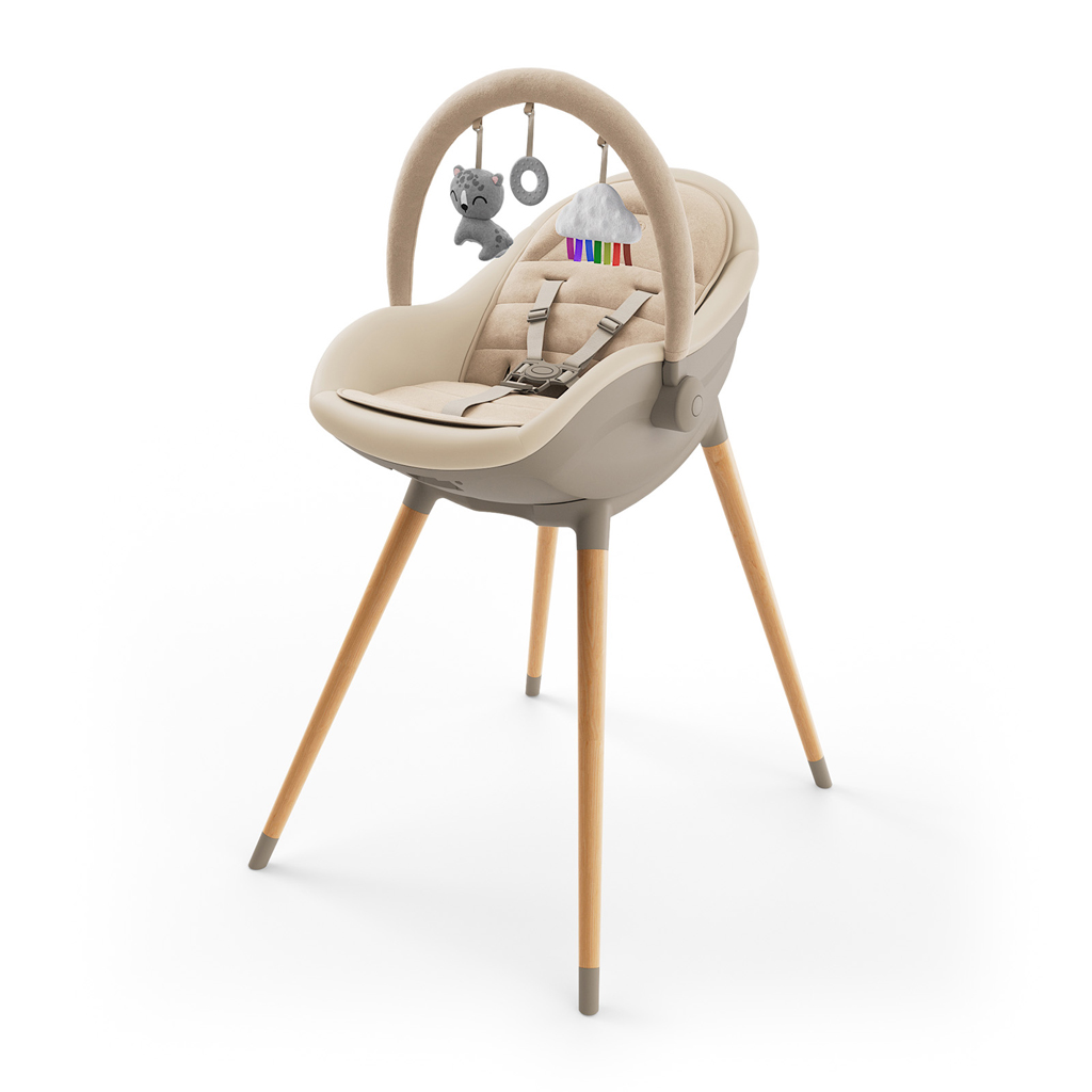 E-shop KINDERKRAFT Jedálenská stolička a lehátko Fini Up 3v1 Beige