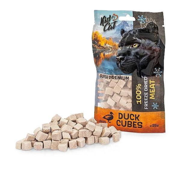 KIDCAT SUPER PREMIUM 100% mrazom sušené kačacie mäso pre mačky 25 g