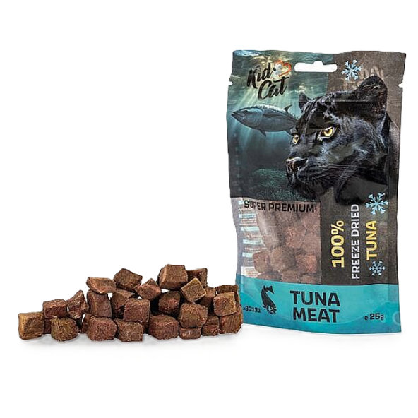 KIDCAT SUPER PREMIUM 100% mrazom sušené mäso z tuniaka pre mačky 25 g