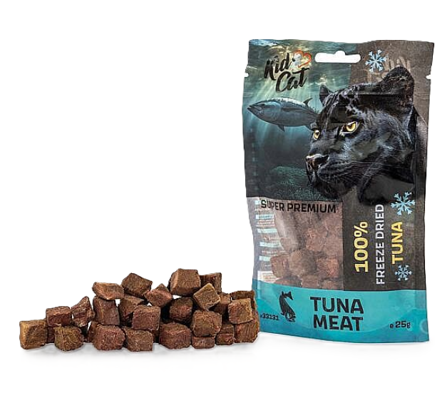 KIDCAT SUPER PREMIUM 100% mrazom sušené mäso z tuniaka pre mačky 25 g