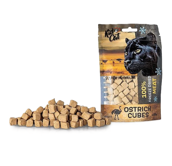 KIDCAT SUPER PREMIUM 100% mrazom sušené pštrosie mäso pre mačky 25 g
