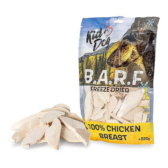 KIDDOG BARF 100% kuracie prsia sušené mrazom pre psy 220 g