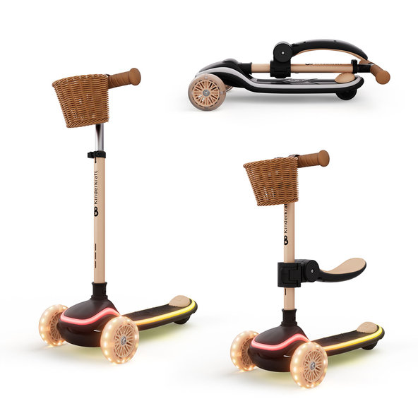 KINDERKRAFT Kolobežka a odrážadlo 2v1 Raket Up Beige