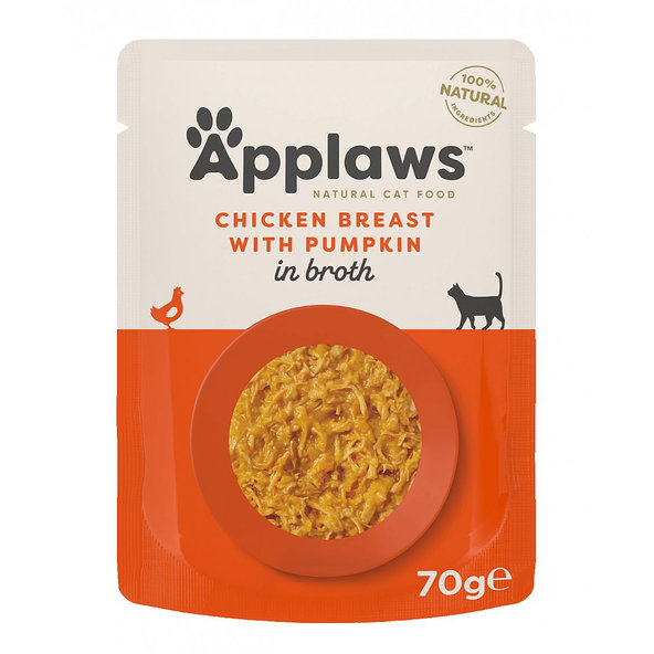 Kapsička APPLAWS Cat Chicken Breast with Pumpkin in Broth 70g 12ks