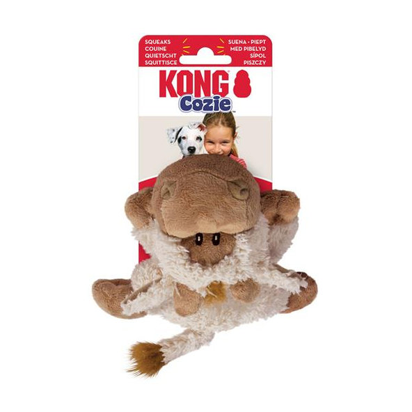 Kong Dog Cozie Naturals zvieratko s pískatkom ass. polyester S hračka pre psy