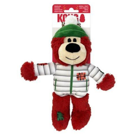 Kong Dog Holiday Wild Knots Bear s pískatkom, polyester, S/M hračka pre psy