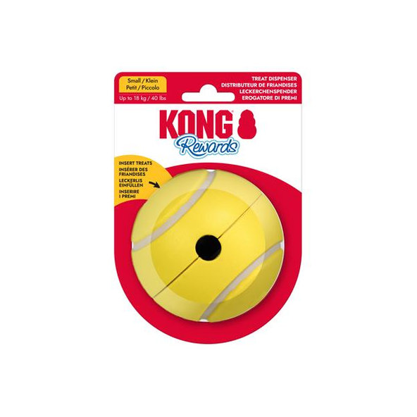 Kong Dog Rewards Tennis loptička na maškrty S guma hračka pre psy