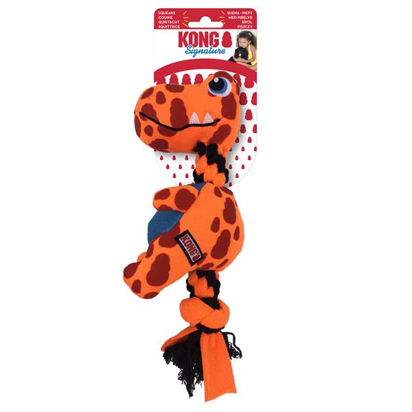 E-shop Kong Dog Signature Dynos Dino s pískatkom mix M polyester hračka pre psy