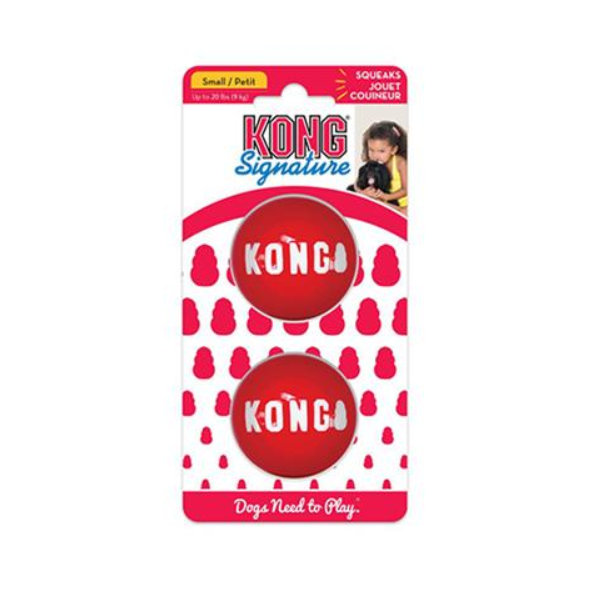 Kong Dog Signature Lopta červená, guma termoplastická, L hračka pre psy 2 ks