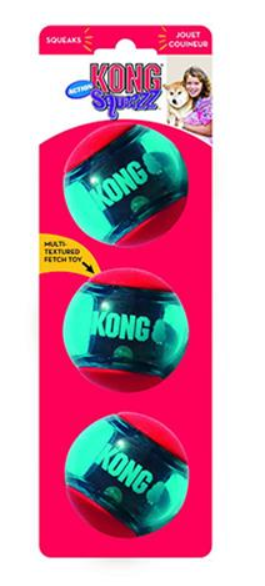Kong Dog Squeezz Action Lopta s pískatkom M 3 ks