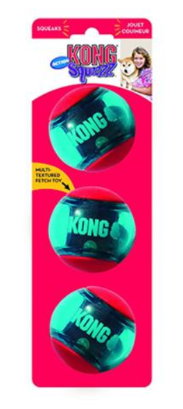 Kong Squeezz Action Red S 3 ks 5 cm