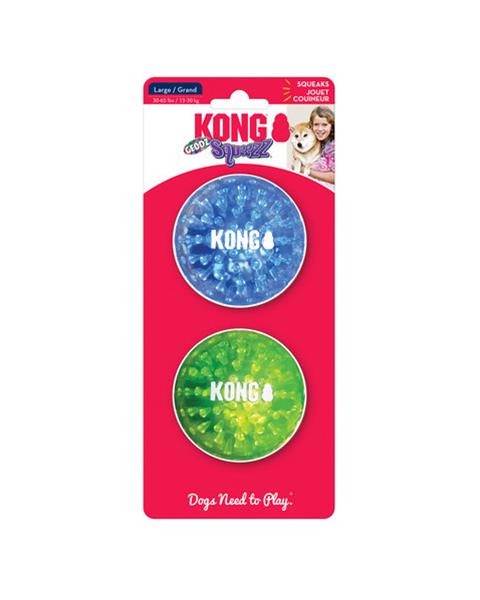 E-shop Kong Dog Squeezz Geodz Assorted Lopty, TPR, hračka pre psy L 2 ks
