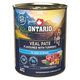 Konzerva Ontario Adult teľacie paté s príchuťou kurkumy 800 g