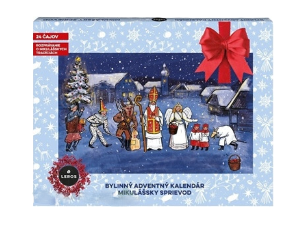 LEROS Bylinný adventný kalendár Mikulášsky sprievod 6 set čajov