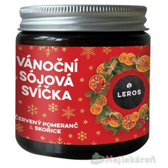 LEROS VIANOČNÁ SÓJOVA SVIEČKA vonná sviečka s vôňou červeného pomaranča & škorice 120ml