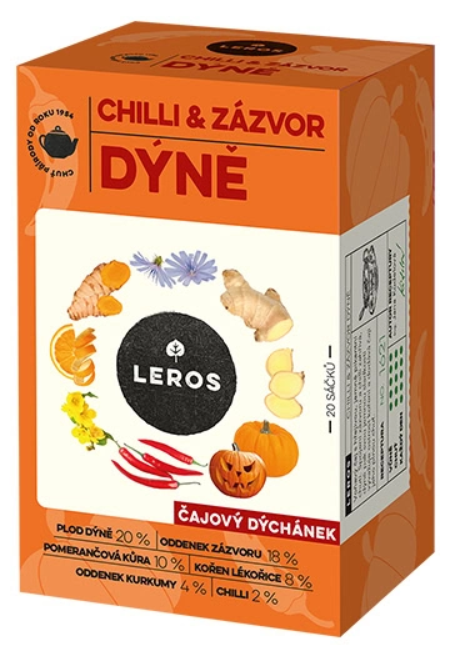 LEROS ČAJOVÁ CHVÍĽKA CHILLI & ZÁZVOR TEKVICA bylinný čaj aromatizovaný nálevové vrecká 20x2g kúpite na Najlekaren.eu