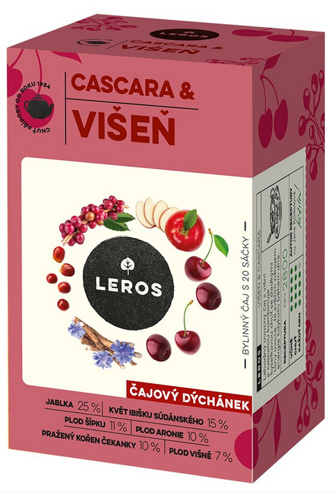 LEROS ČAJOVÁ CHVÍĽKA VIŠŇA & CASCARA bylinný čaj aromatizovaný nálevové vrecká 20x2g kúpite na Najlekaren.eu