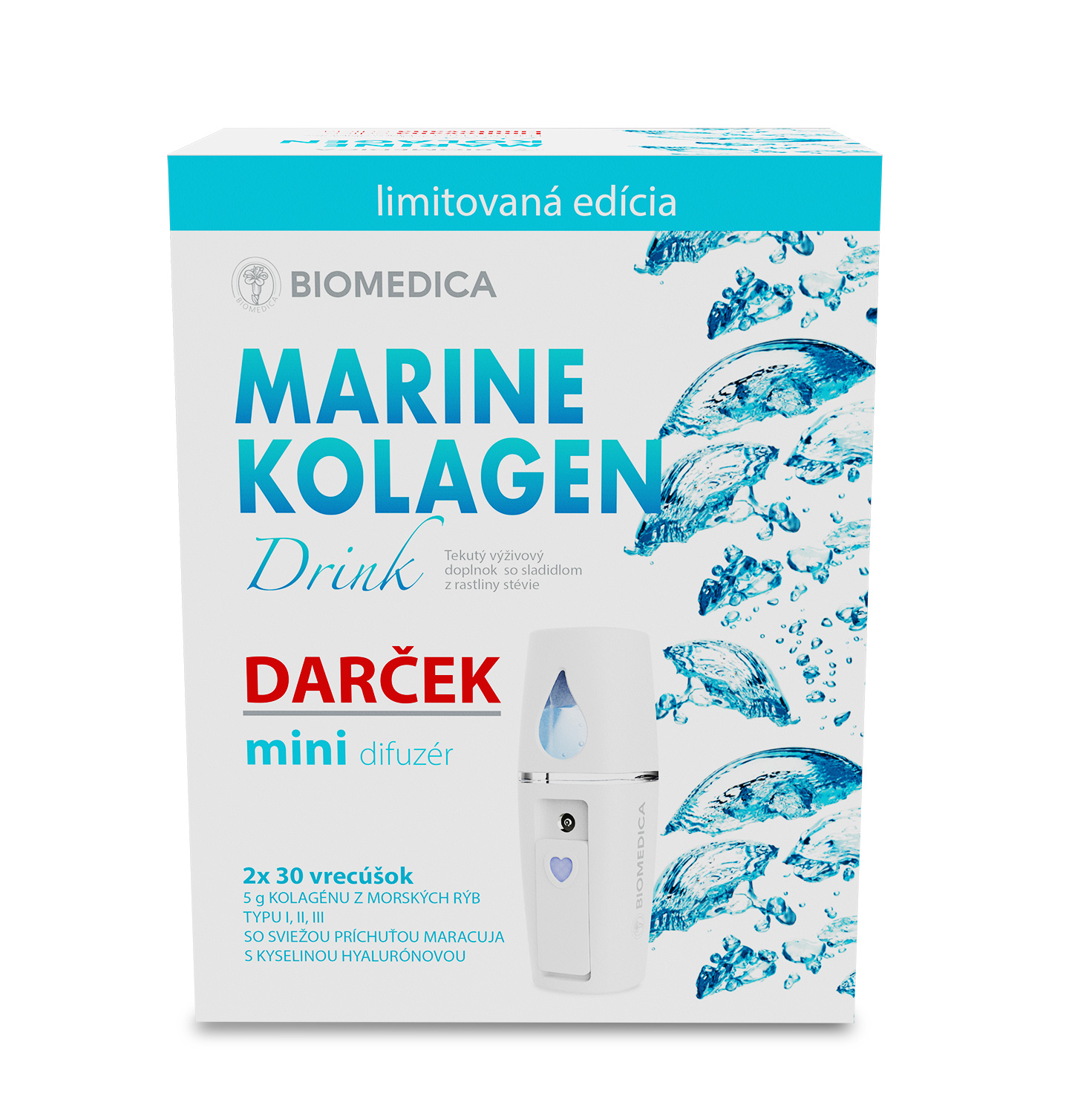 BIOMEDICA MARINE KOLAGEN drink 2 x 30 ks + mini difúzer