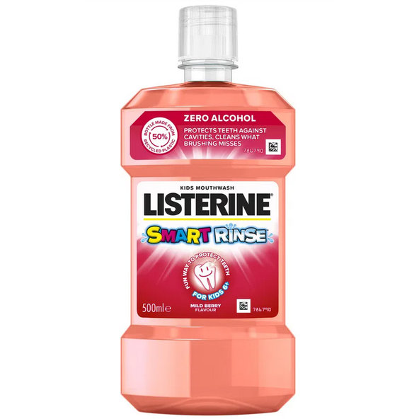 LISTERINE Smart Rinse Mild Berry ústna voda 500ml