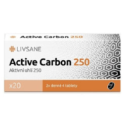 LIVSANE Active Carbon 250 aktívne uhlie 20x250mg