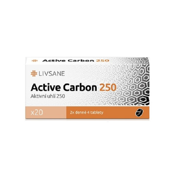 LIVSANE Active Carbon 250 aktívne uhlie 20x250mg