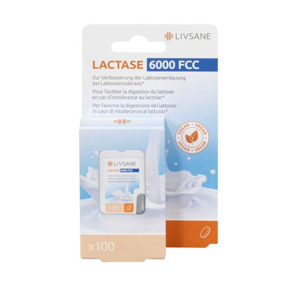 LIVSANE Laktázové tablety 6000 FCC  proti laktózovej intolerancii 100tbl