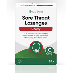 LIVSANE Pastilky proti bolesti hrdla s príchuťou čerešne a vitamínom C 24ks