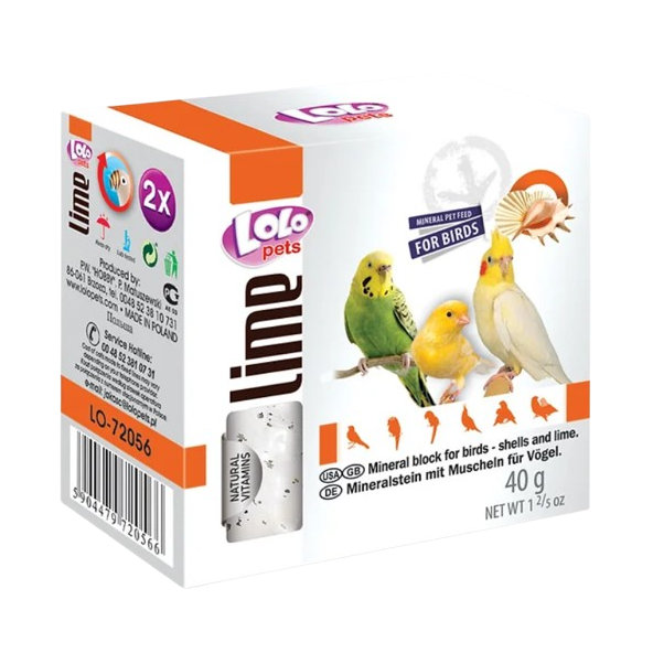 LOLOPETS minerálne kamene s mušlami pre vtáky 2ks/40g