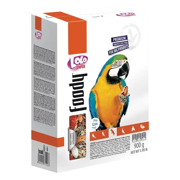 LOLOPETS prémiové krmivo pre veľké papagáje 900g