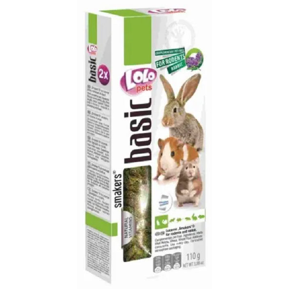 LOLOPETS tyčinka pre králiky a hlodavce - lucerna 2ks/110g
