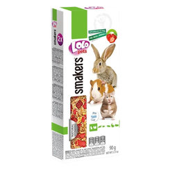 LOLOPETS tyčinka pre králiky a hlodavce jahoda 2ks/90g