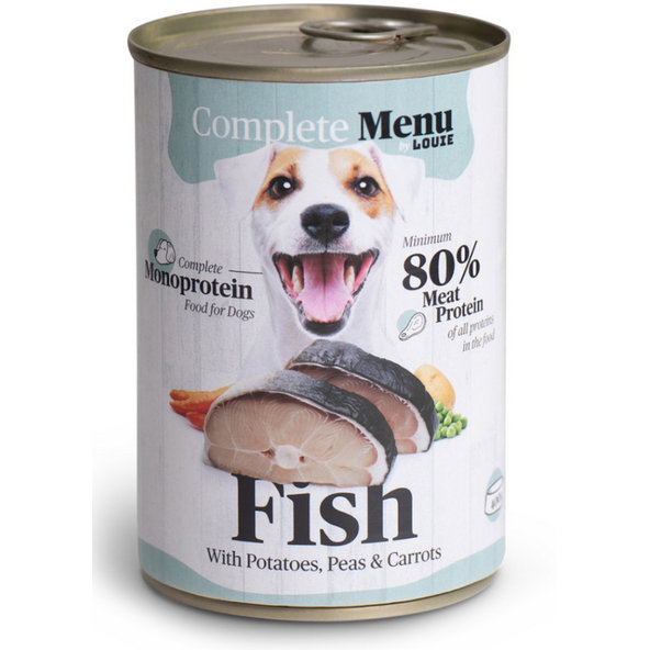 LOUIE complete menu - monoproteinová konzerva pre psov ryba so zeleninou 400 g