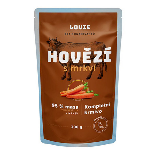 LOUIE kapsička pre psov hovädzie s mrkvou 300 g