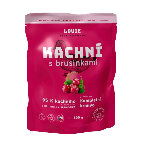 LOUIE kapsička pre psov kačacie s brusnicami 300 g