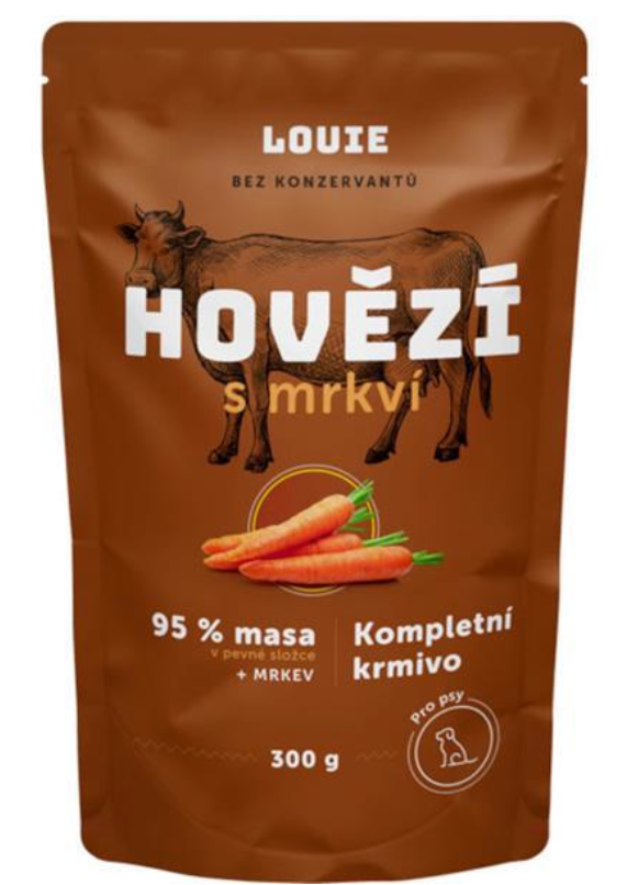 E-shop LOUIE kapsička pre psov hovädzie s mrkvou 150 g