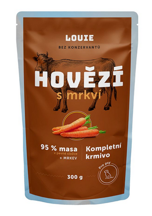 E-shop LOUIE kapsička pre psov hovädzie s mrkvou 300 g