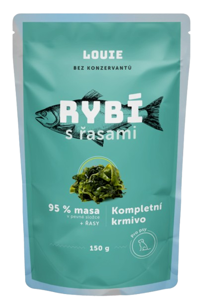 E-shop LOUIE kapsička pre psov ryba s riasou 150 g