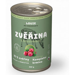 LOUIE konzerva pre psov divina a brusnice s prebiotikami 400 g