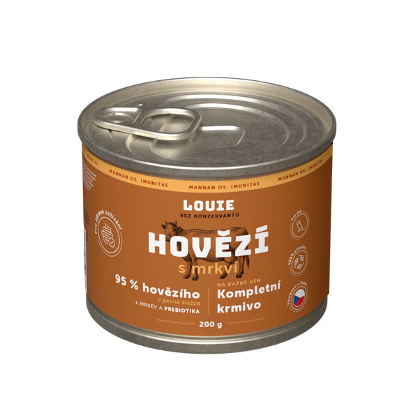 LOUIE konzerva pre psov hovädzie s mrkvou 200 g