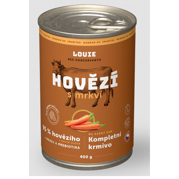 LOUIE konzerva pre psov hovädzie s mrkvou 400 g